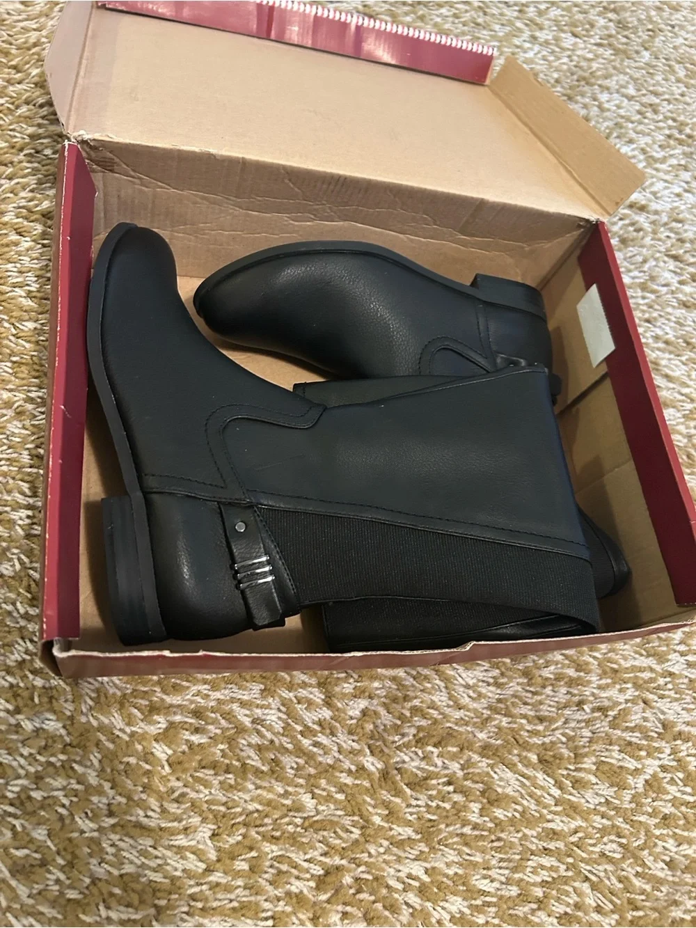 dressbarn Black Over-the-Knee Riding Boots with Buckle Accent